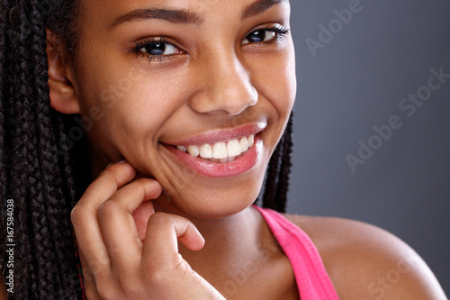 Face of Afro-American girl with nice smile