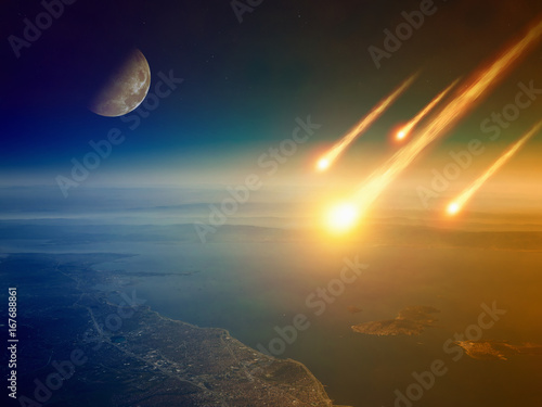 Apocalyptic background - asteroid impact, end of world, judgment day