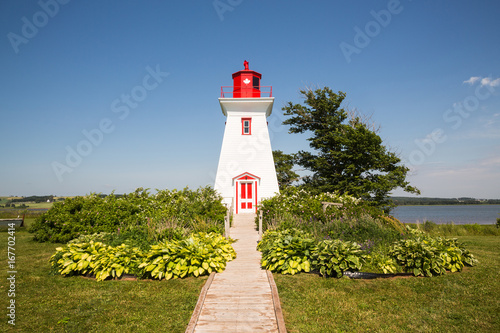 Traditional Wooden Lighthouse on Prince Edward Island in Canada