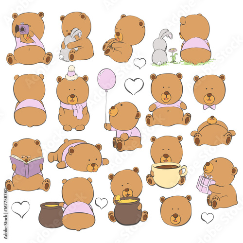 Cartoon Bears on a light background