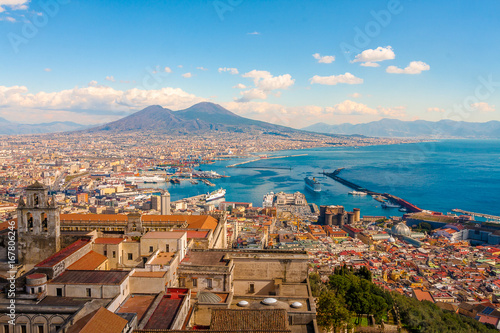 Naples Cityscape - Stunning panorama with the Mount Vesuvius
