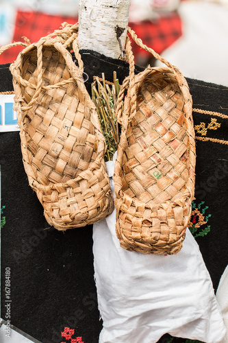 The wicker shoes of the rural population of Russia