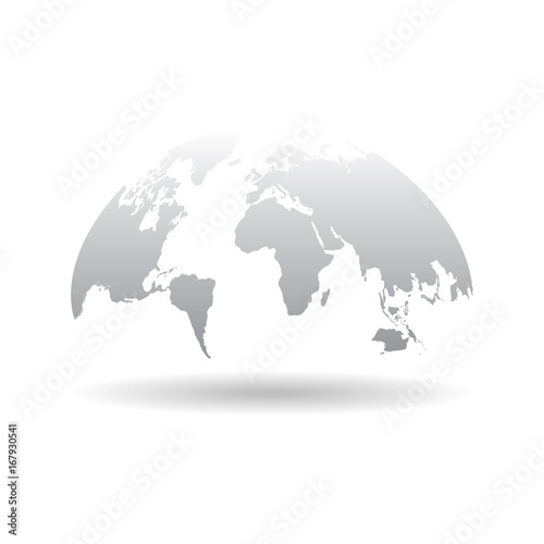 World map globe isolated on white background Vector. Unique world map shape.