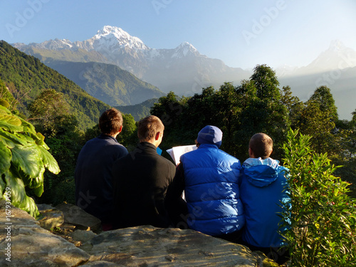 Looking up at the mountains - Annapurna Mountain Range - Annapurna Circuit Trek