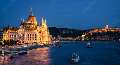 Parliament Building in Budapest, night view