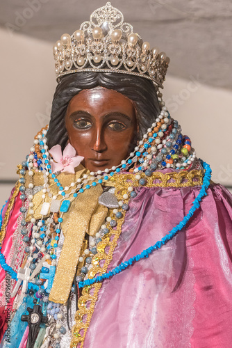 Sara la noire, black virgin statue en the church, Saintes-Marie-de-la-Mer in Camargue 