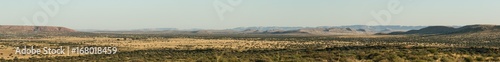 Wide angle landscape views of the scenic Kalahari region in the northern cape province of South Africa