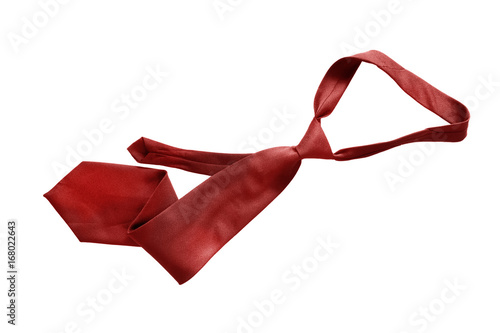 Red necktie isolated