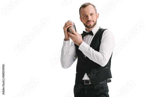 handsome bartender with shaker