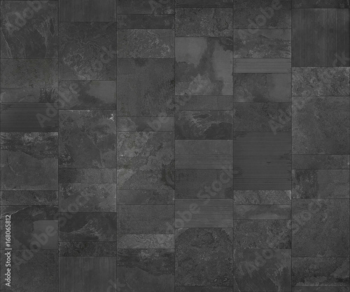 Slate tile ceramic, seamless texture dark gray map for 3d graphics