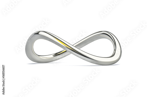 a chrome infinity sign isolated on white