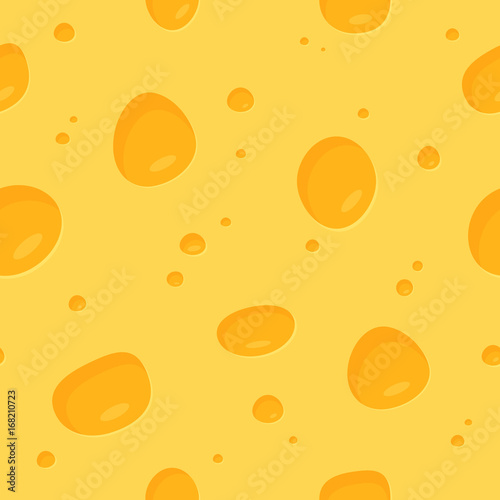 Emmental Swiss cheese repeating seamless pattern vector illustration