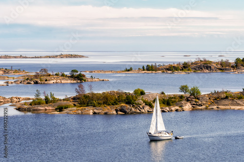 Sailing in St. Anna's archipelago in the Baltic Sea