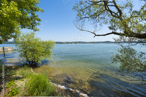 The waterside near Niederzell on the island Reichenau - Island of Reichenau, Lake Constance, Baden-Wuerttemberg, Germany, Europe