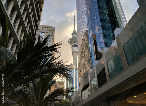 Sky Tower amongst other buildings, Auckland, New Zealand