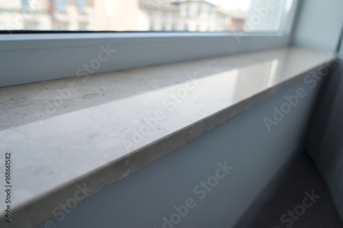 Modern window sill, close up