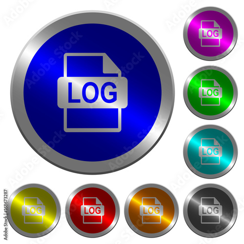 LOG file format luminous coin-like round color buttons