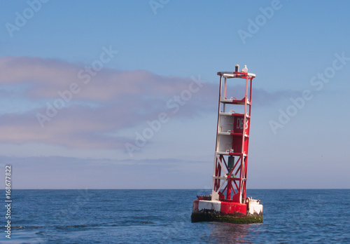 Red and White Buoy In Calm Water