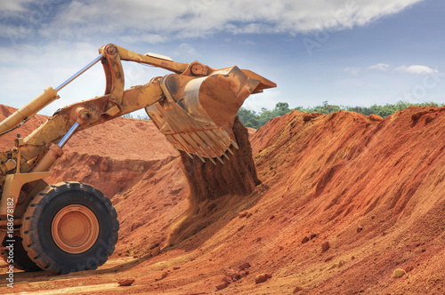 one bulldozer at Weipa bauxite mine