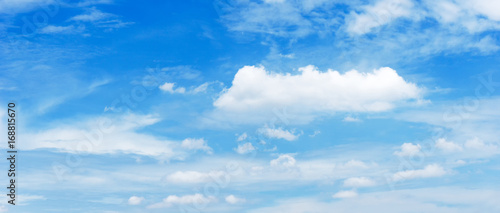 background cinematic ratio of bright blue sky and cumulus cloud at the day time