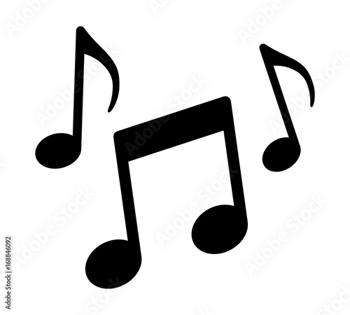 Music notes, song, melody or tune flat vector icon for musical apps and websites