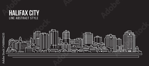 Cityscape Building Line art Vector Illustration design - Halifax city