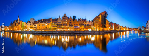 Panorama of Gdansk at Motlawa river, Poland