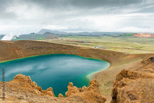Lac Viti, dans la région du volcan Krafla en Islande