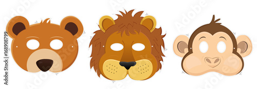 Carnival masks - bear, lion, monkey