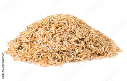 Rice hulls isolated on white background