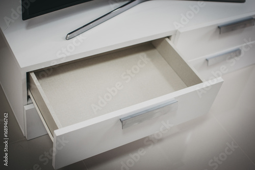 White drawer open