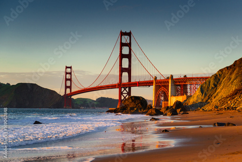 golden gate bridge - sunset baker beach