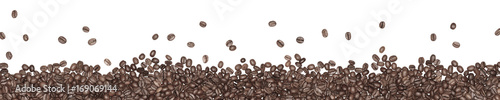 hochauflösendes Banner von Kaffeebohnen, freigestelltes Makro