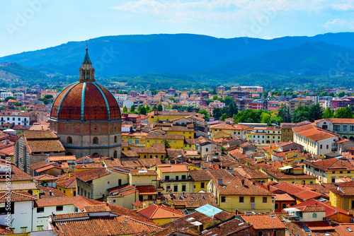 Panorama on top of the tower of the cathedral of Pistoia