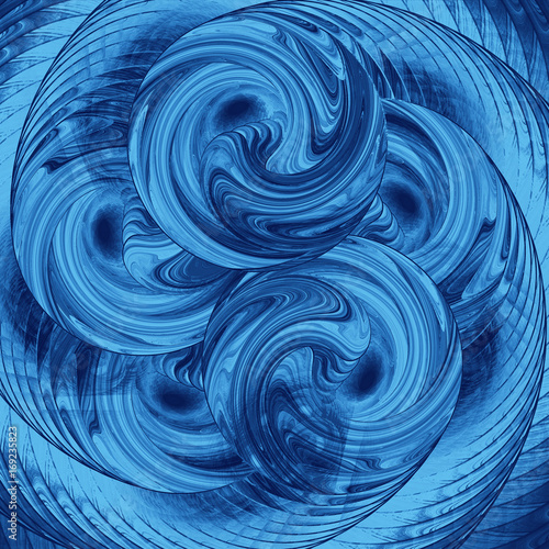 Abstract fractal spiral blue