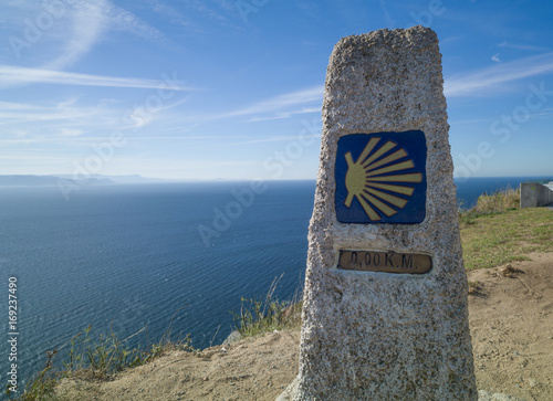 The km 0 in Ferrol at the beginning of the way for Santiago of Compostela