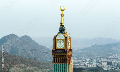 Mecca clock tower - mosque tower - in Mecca