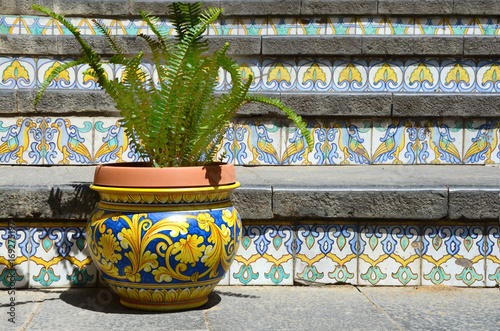 Typical ceramic vase on Caltagirone staircase