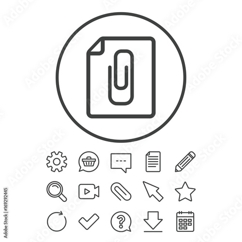 File annex icon. Paper clip symbol.