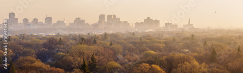 Winnipeg panorama at sunrise