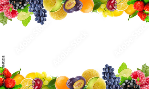 Fresh color fruits and vegetables. Healthy food concept