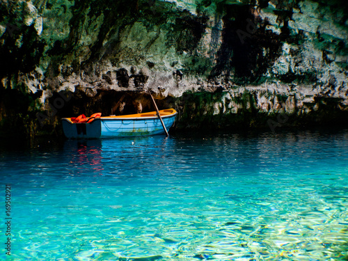 Melissani cave in Kefalonia island, Greece.