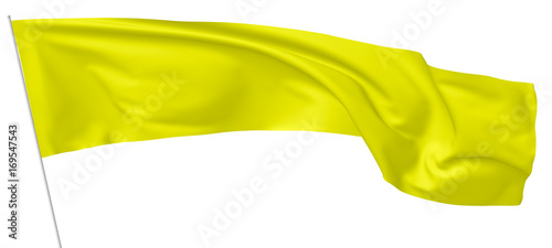 Long yellow flag on flagpole.