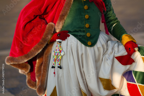 Detail of the costume of venice mask.