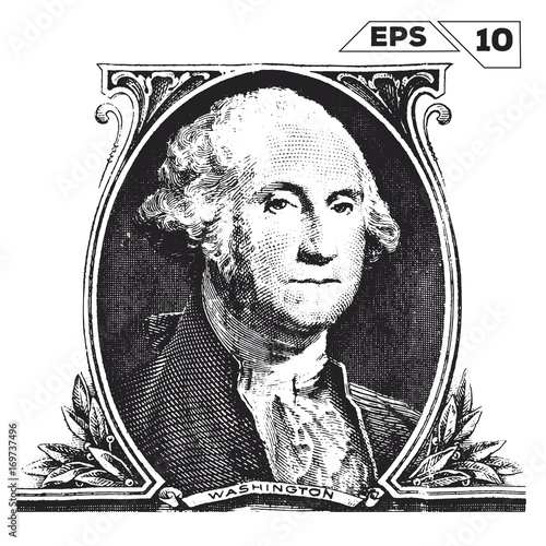 George Washington on one dollar bill obverse