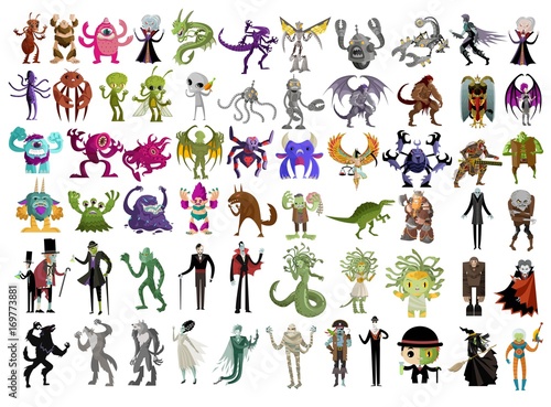 evil spooky monsters creatures collection