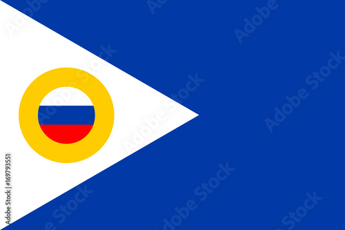Russian federation republic territory Chukotka people republic flag vector illustration.