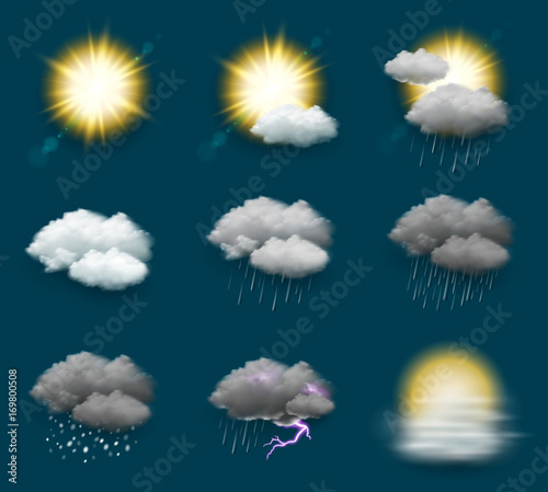 Pictogrammes météo vectoriels 3