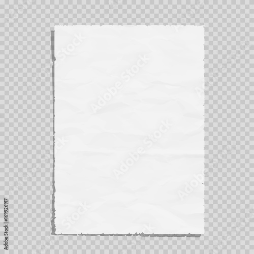 Empty white paper sheet crumpled