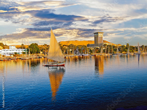 Luxor on The River Nile is a popular place for tourist boats to moor prior to cruising the river nile, Egypt, 2008